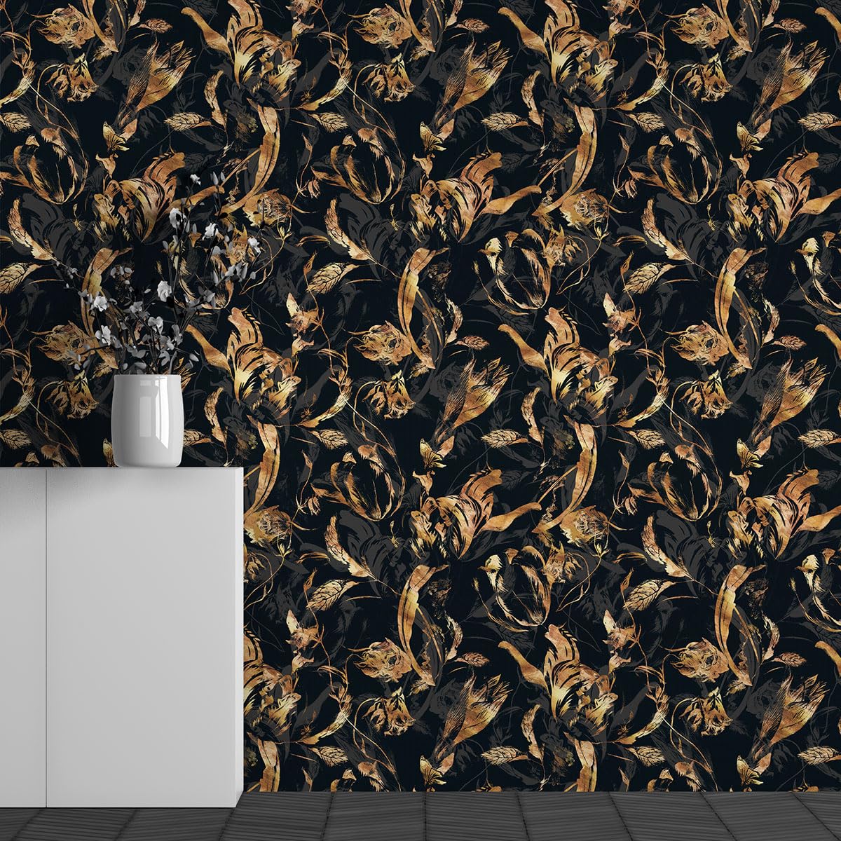 Papier peint panoramique fleurs Lumalea pour agrandir une pièce sombre