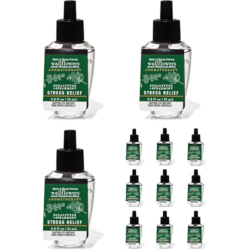 Bath & Body Works Eucalyptus Spearmint Wallflowers Aromatherapy Refills (12-Bulbs)