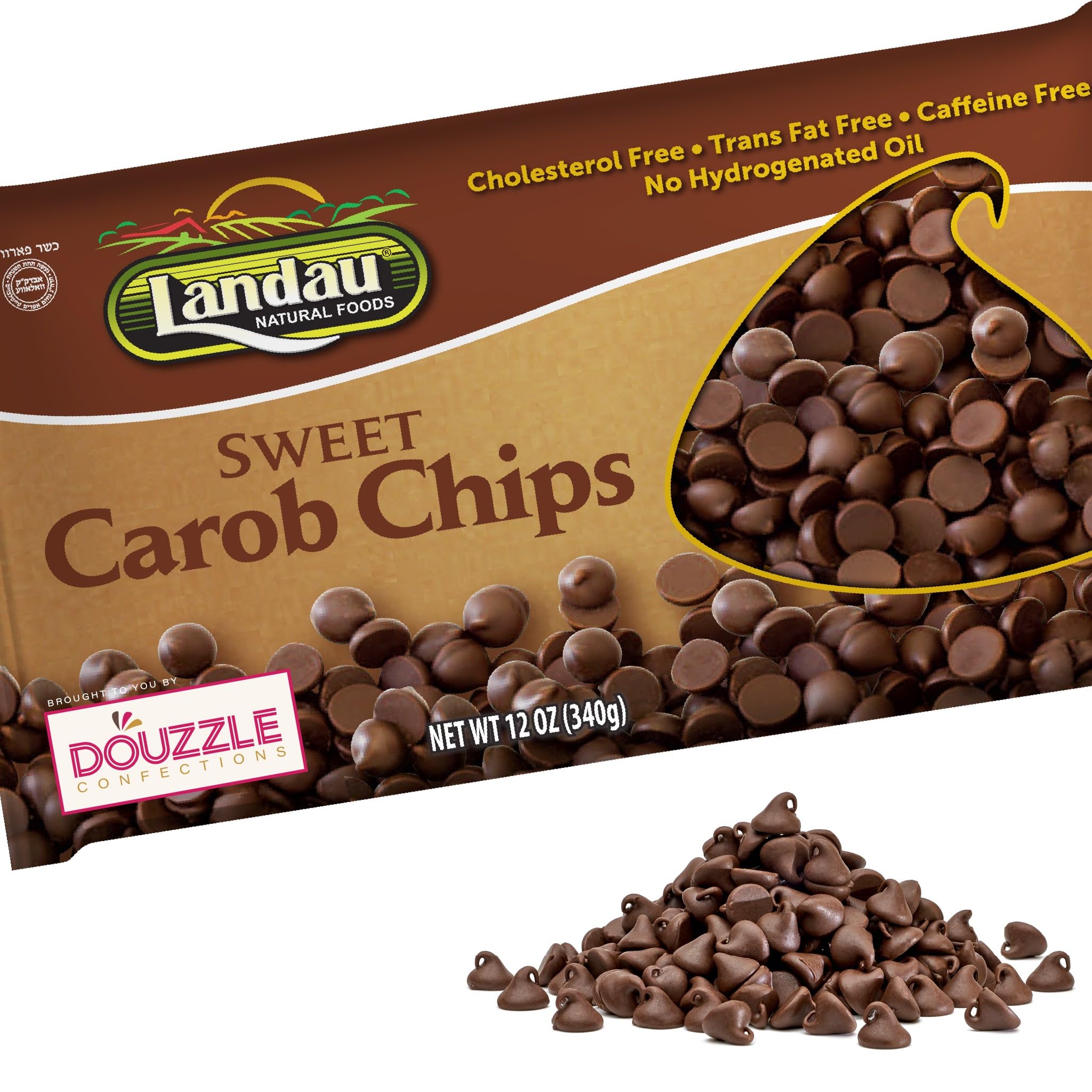 DOUzzle Naturally Sweet Carob Chips - Chocolate Chips Alternative (12 OZ - Pack of 1) All Natural, Caffeine Free - Kosher Parve, USA Made