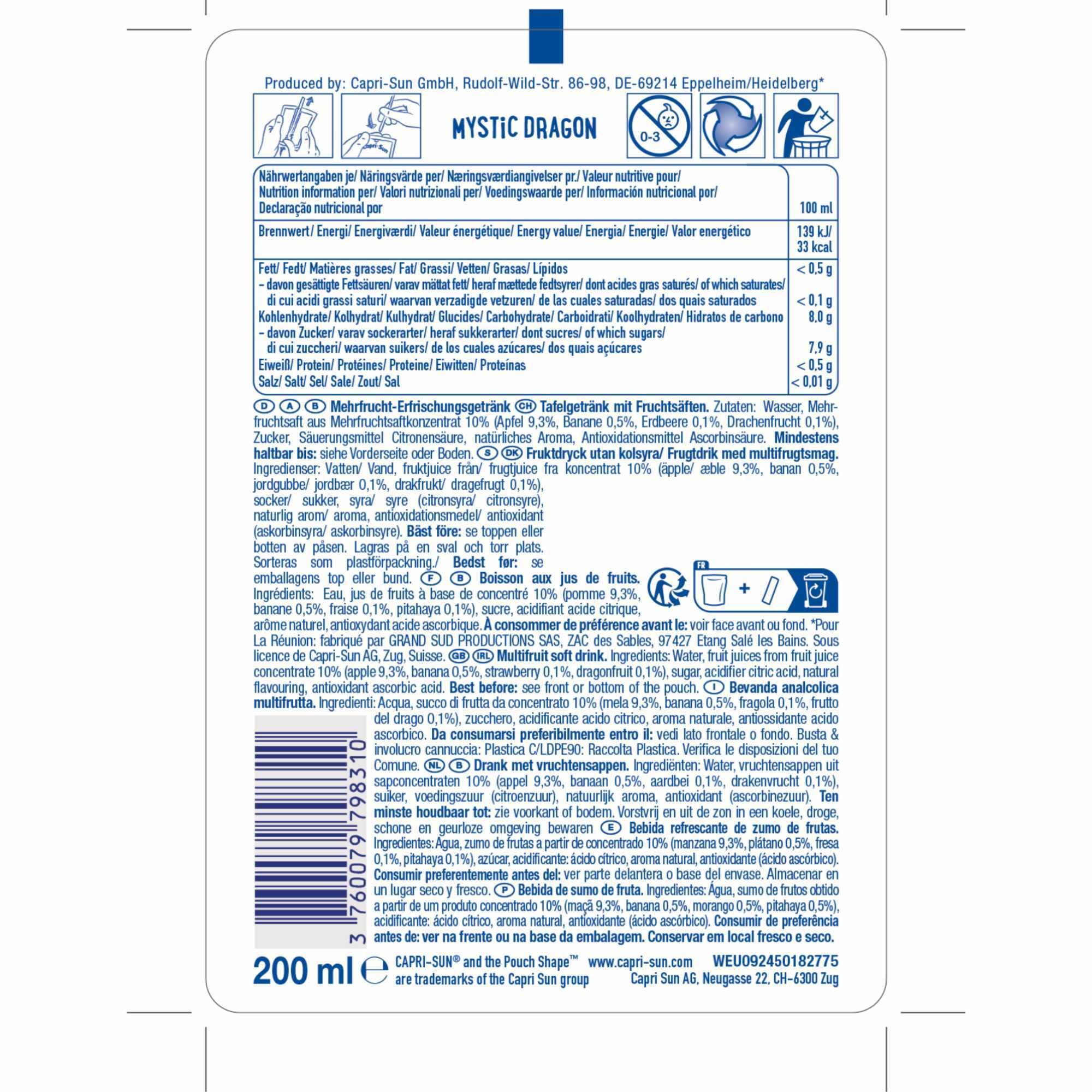 usy Bundle für Capri Sun Mystic Dragon 3er Pack (30x200ml Packung) + usy Block