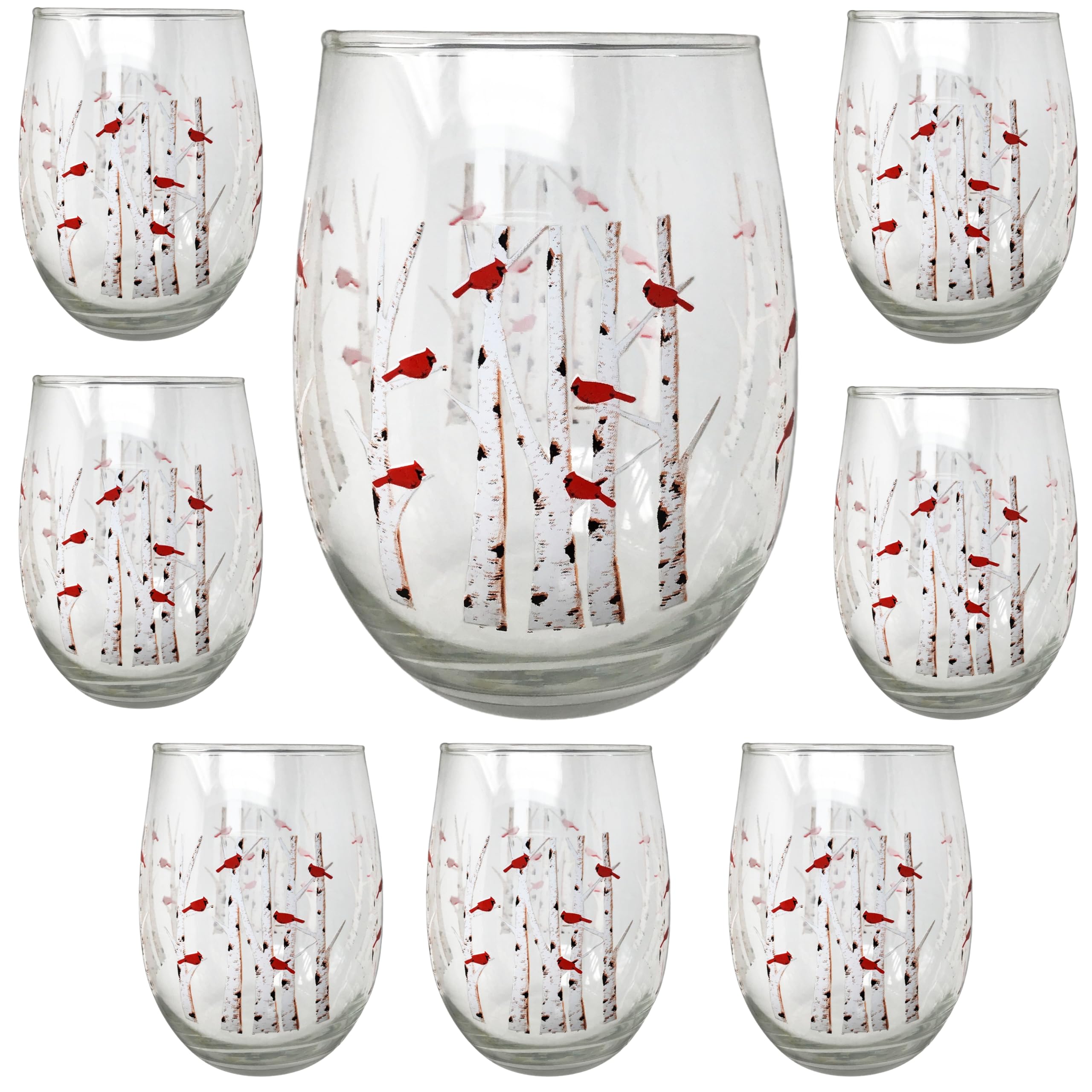 Verres à vin cardinal sans pied gobelet 590ml bouleau blanc BANBERRY DESIGNS lot de 8