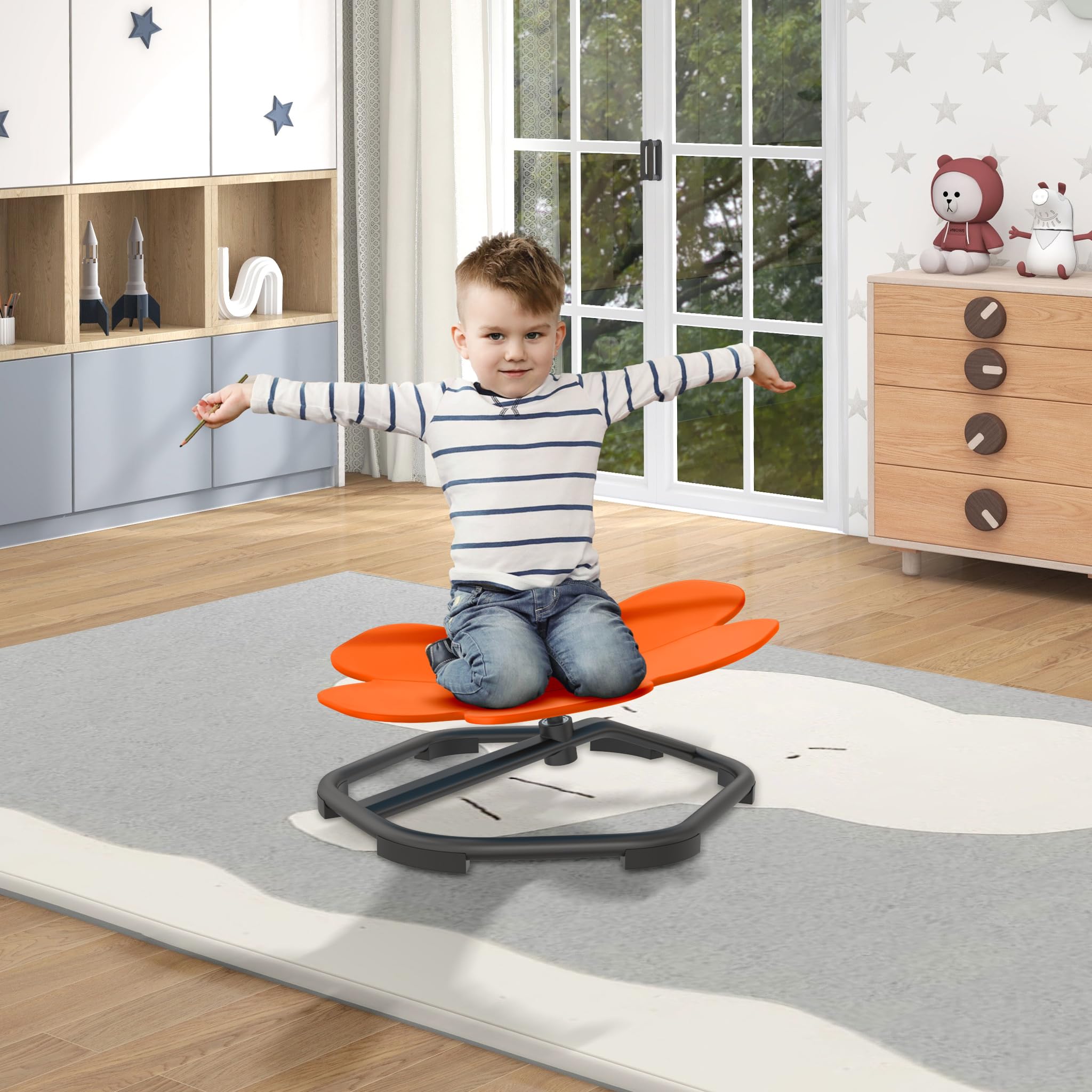 FIVMEN Carrousel Chaise pivotante pour autisme pour enfants Entraînement coordination physique et équilibre sensoriel Tabouret rotatif pour enfants