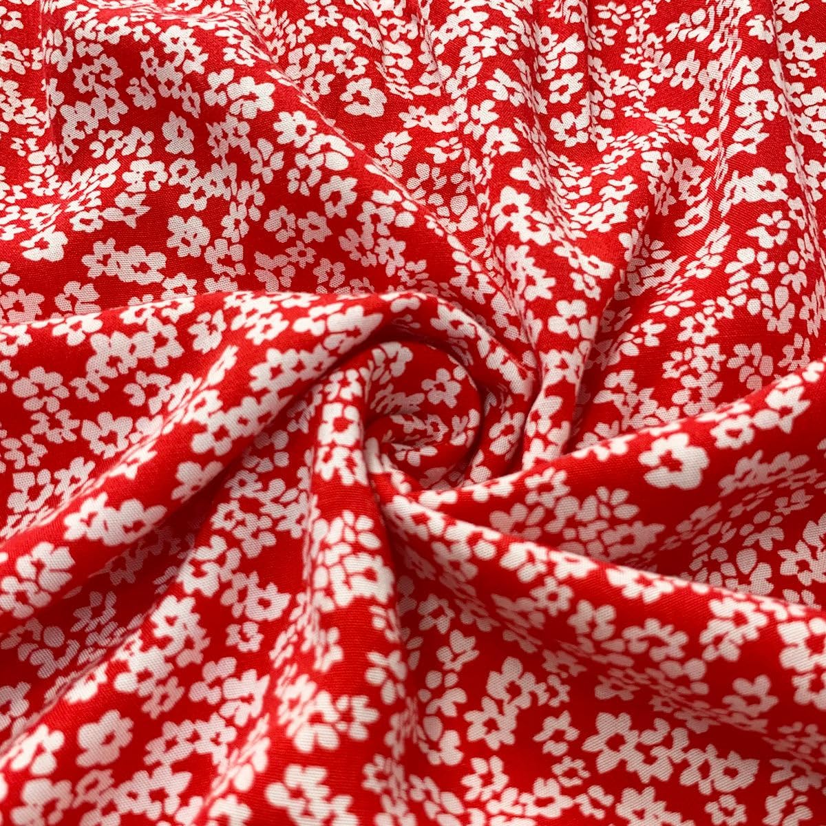 Summer Dresses for Women 2026 Boho Floral Flowy Midi Sundress Short Sleeve Scoop Neck Casual Loose Short Dresses - Image 5