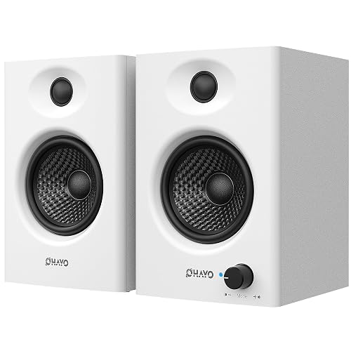 OHAYO 60W Computer Speakers for Gaming and Music, Active Bluetooth 5.3, White