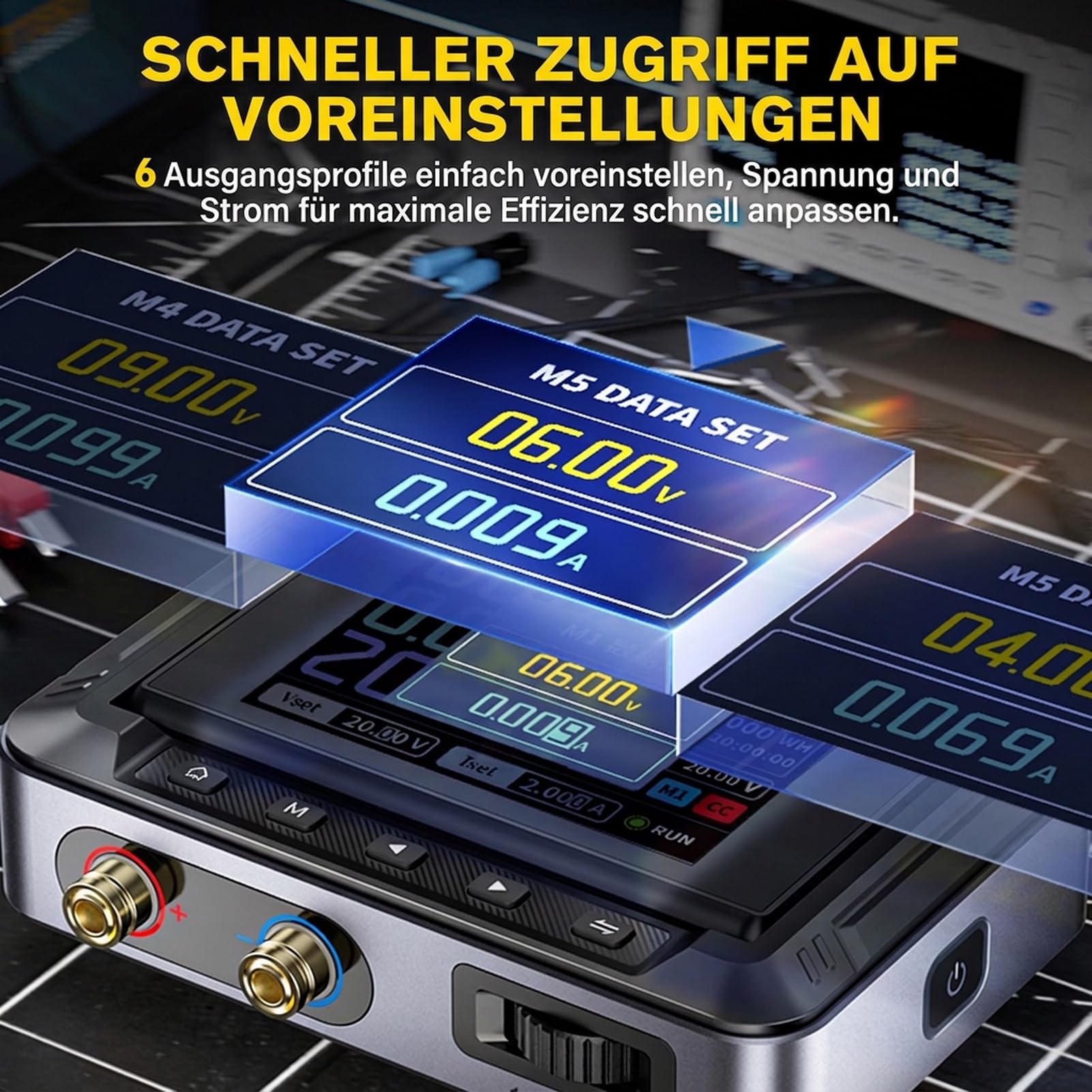 Labornetzteil 30V 5A CNC DC Labornetzgerät 0-30V 0-5A Labor netzteil 2,8 Zoll IPS-Farbbildschirm, PD/QC/DC-Eingang, Konstantspannungs-und Konstantstromausgang, PC-Oberrechner DPS-150.