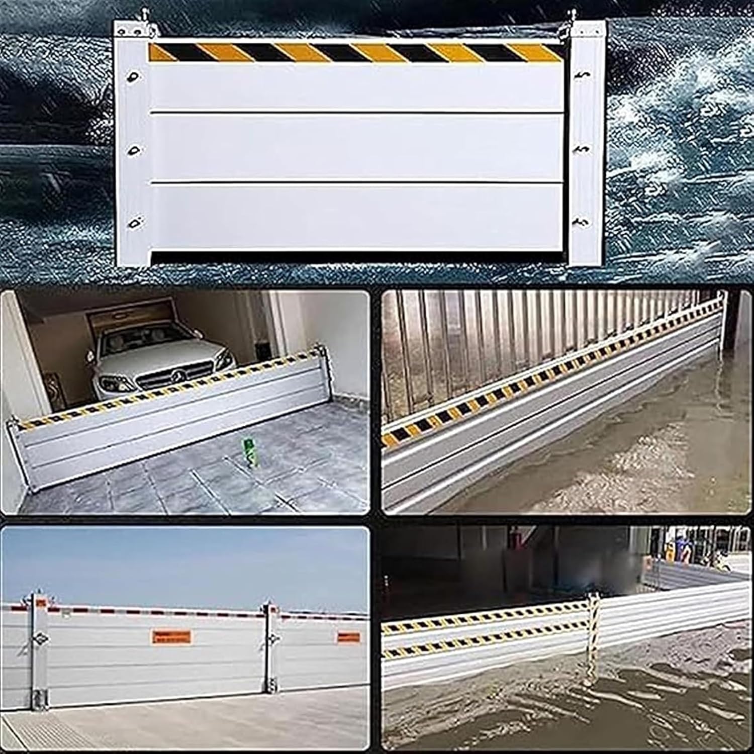 Garage/Front Door/Driveways/Warehouse/Home Entrance Detaable Flood Protection Barriers, Commercial Aluminum Flood Control Baffle Water Stopper Panel, 60 70 80 90 100 150 200 Cm Flooding Gu