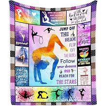Gymnastics Gifts Blanket 50"x40", Gymnastic Gift for Girls, Gym Room Decor, Gym Party Present Decorations, Birthday Christmas Party Gift Ideas for Teens Kids Daughter Granddaughter