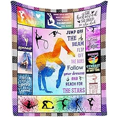 Gymnast Loves Gymnastics Kids Blanket Birthday Gift 50"x40" for Girls - Lightweight Soft Warm Cozy Fuzzy Throws Blankets for Daughter Granddaughter Friends for Bedroom Sofa Couch Home Decor
