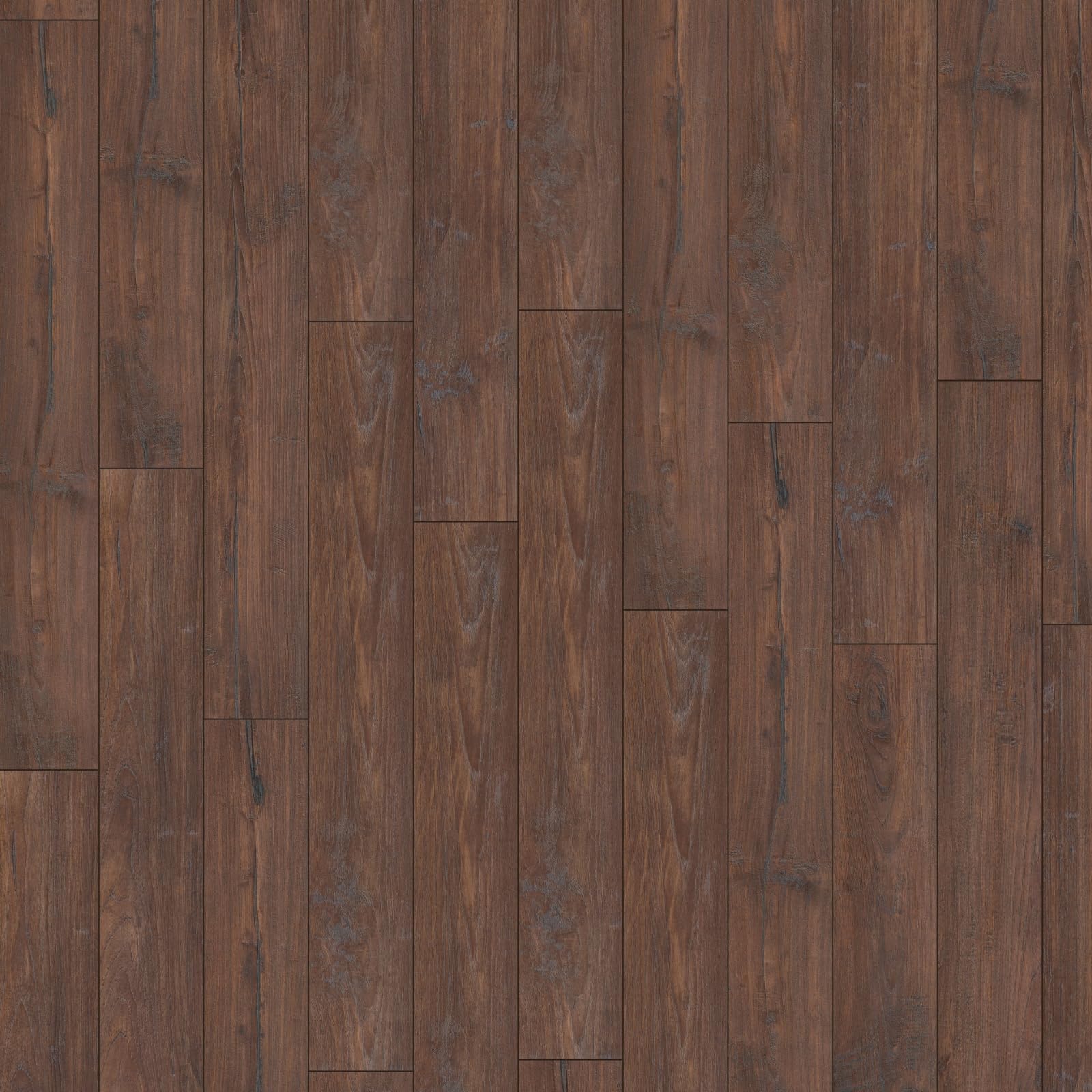 KRONOTEX Laminatboden Nostalgie Teak Landhausdielen-Optik, 193 x 1380 x 8 mm, 2,128 m², braun, Exquisit Serie