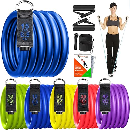SmarterLife Resistance Bands with Handles, Physical Therapy Strap, Exercise Band