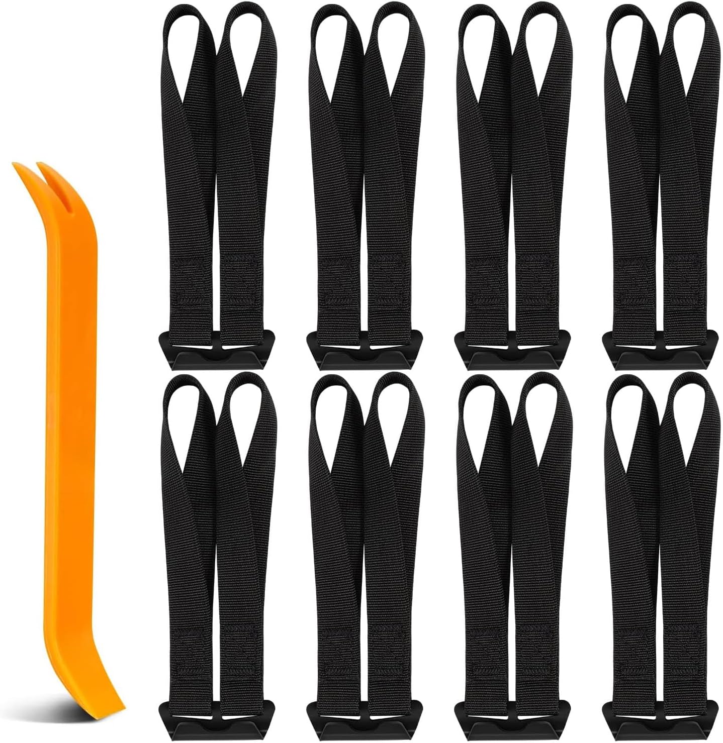 Cargo Tie Down Door Hook Straps, Two Loops Roof Rack Straps Kits Universal for Car Roof Bag, 8 Straps Compatible with Most Car Top Luggage, Waterproof, More Solid, Registered Patent