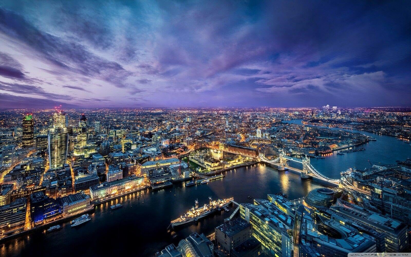 Shamsco London At Night Skyline Landscape Giant Poster(A4 - (210 X 297Mm))