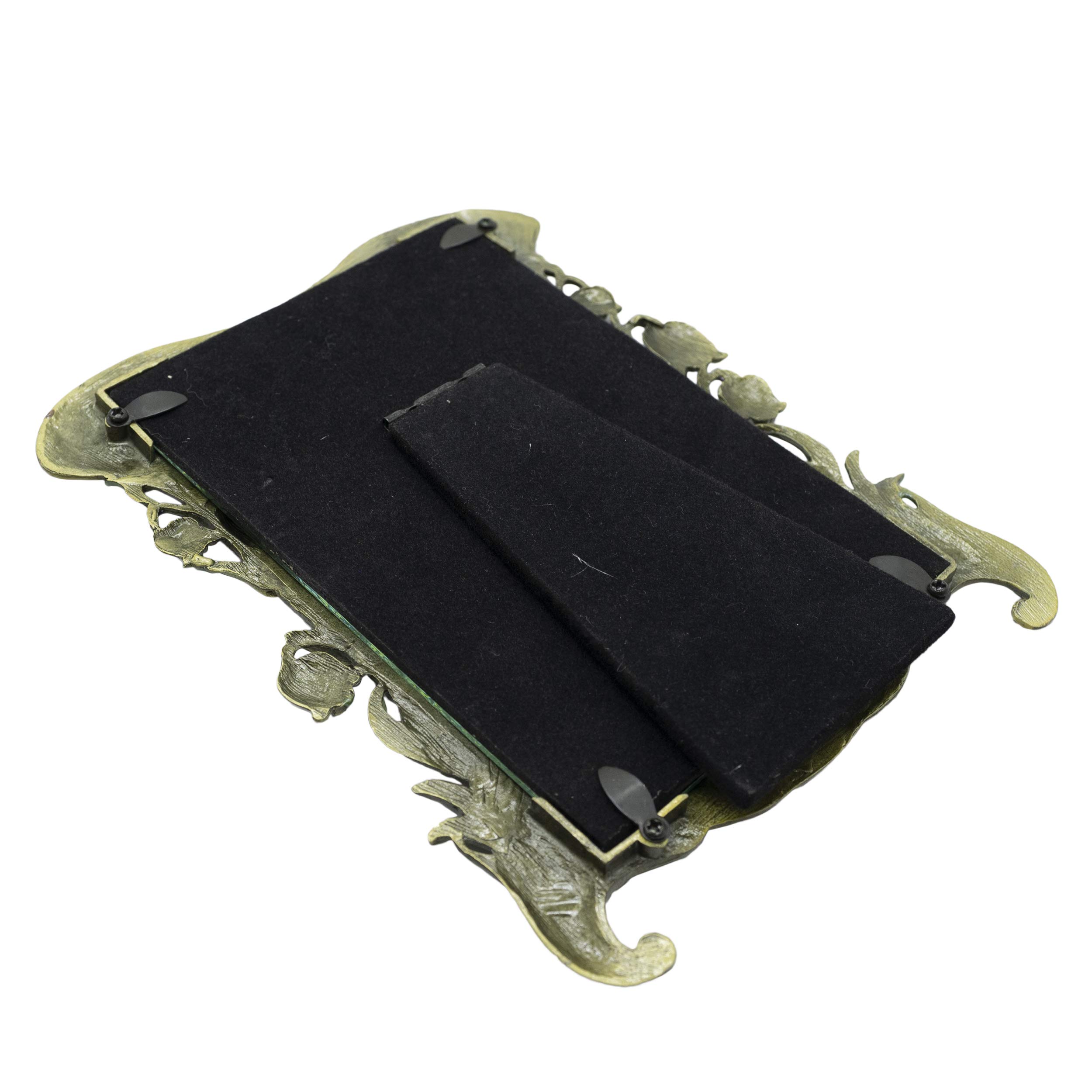 Kwiatowa ramka na zdjęcia 10 x 15, ramka na zdjęcia w stylu vintage wykonana z metalu i szkła o wysokiej rozdzielczości do ekspozycji na blat, dekoracja domu, ramka na zdjęcia retro