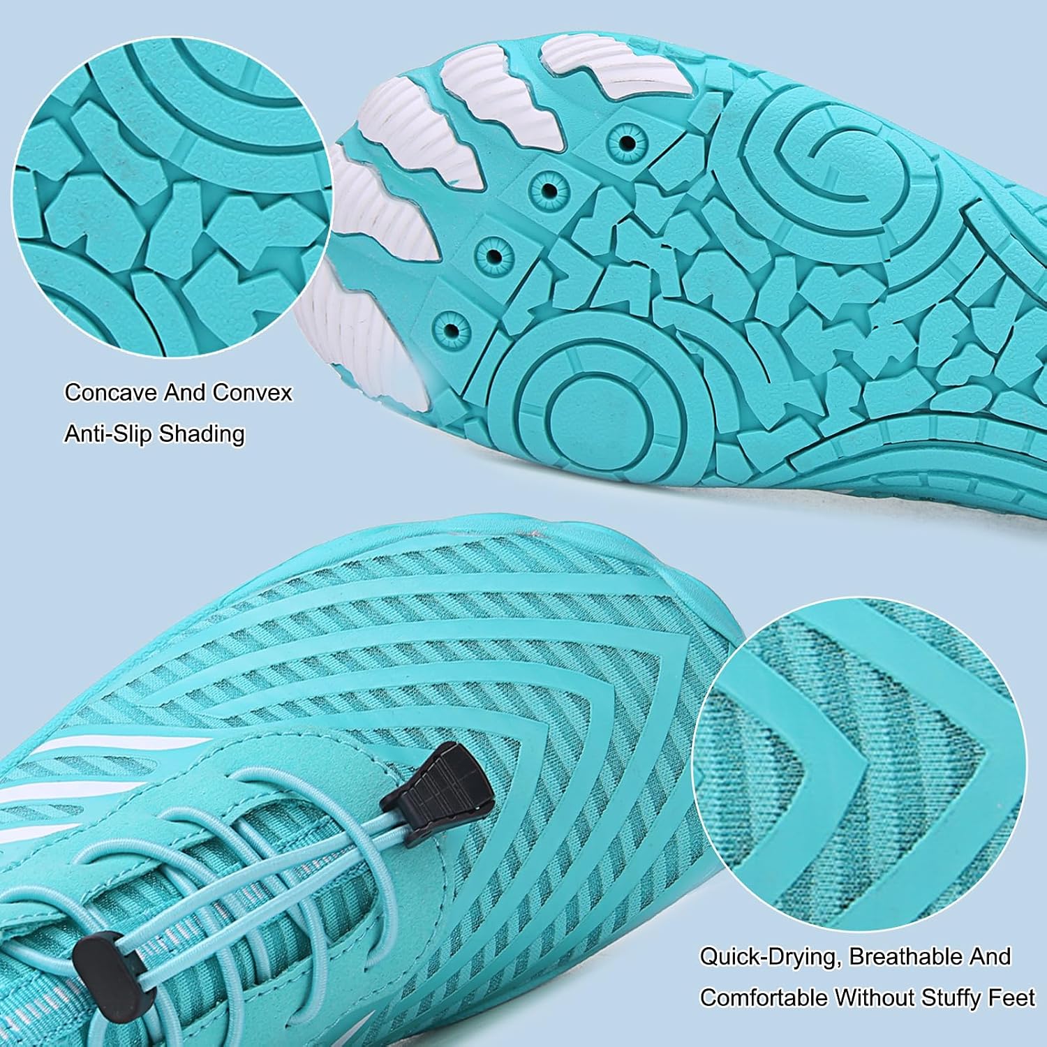 Water Shoes Women Men Hike Barefoot Footwear Non-Slip Unisex Wide Toe Box Athletic Outdoor Running Shoes for Yoga Beach Aqua Swim Surf Hiking(White Black)