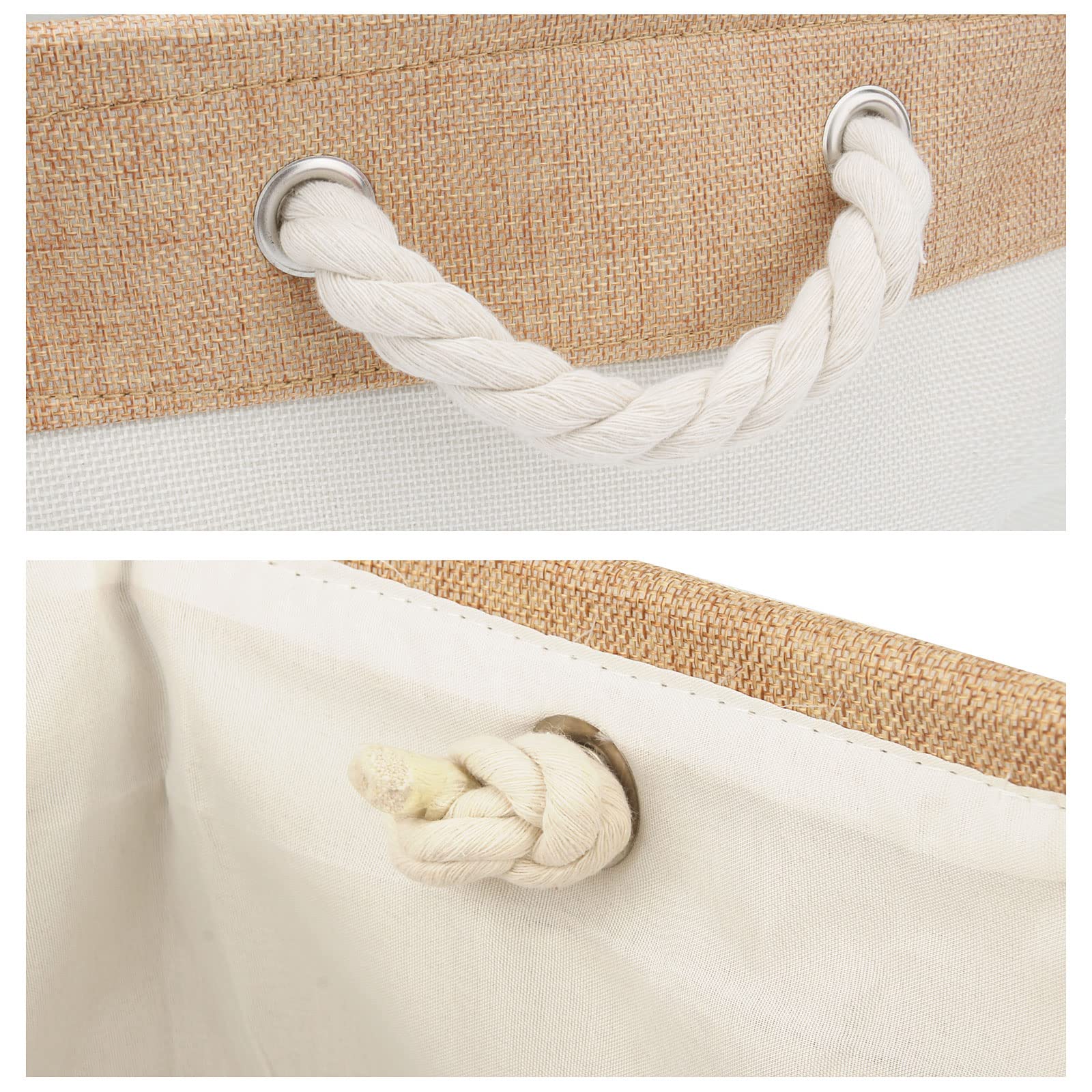 Cesta de almacenaje personalizada con nombre y dibujo, cesta plegable para juguetes de perro con asa de algodón, caja de almacenaje para organizar comida, ropa y accesorios para perros(Beige)