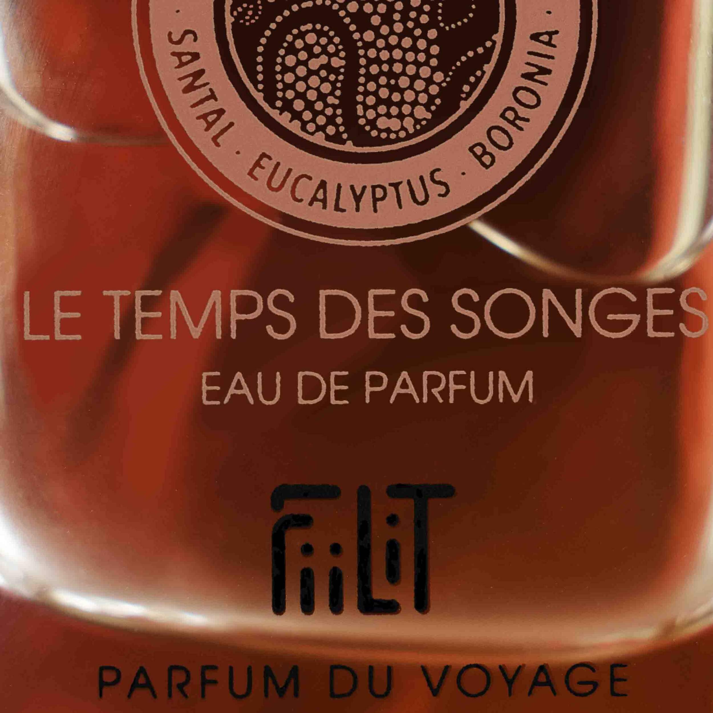 Naturalna woda perfumowana LE CZAS SOGES - AUSTRALIA 50 ml - FiiLiT perfumy podróżne - dla kobiet i mężczyzn - Butelka do ponownego napełniania - Santal Eukaliptus Mistic Relaksujący drewno