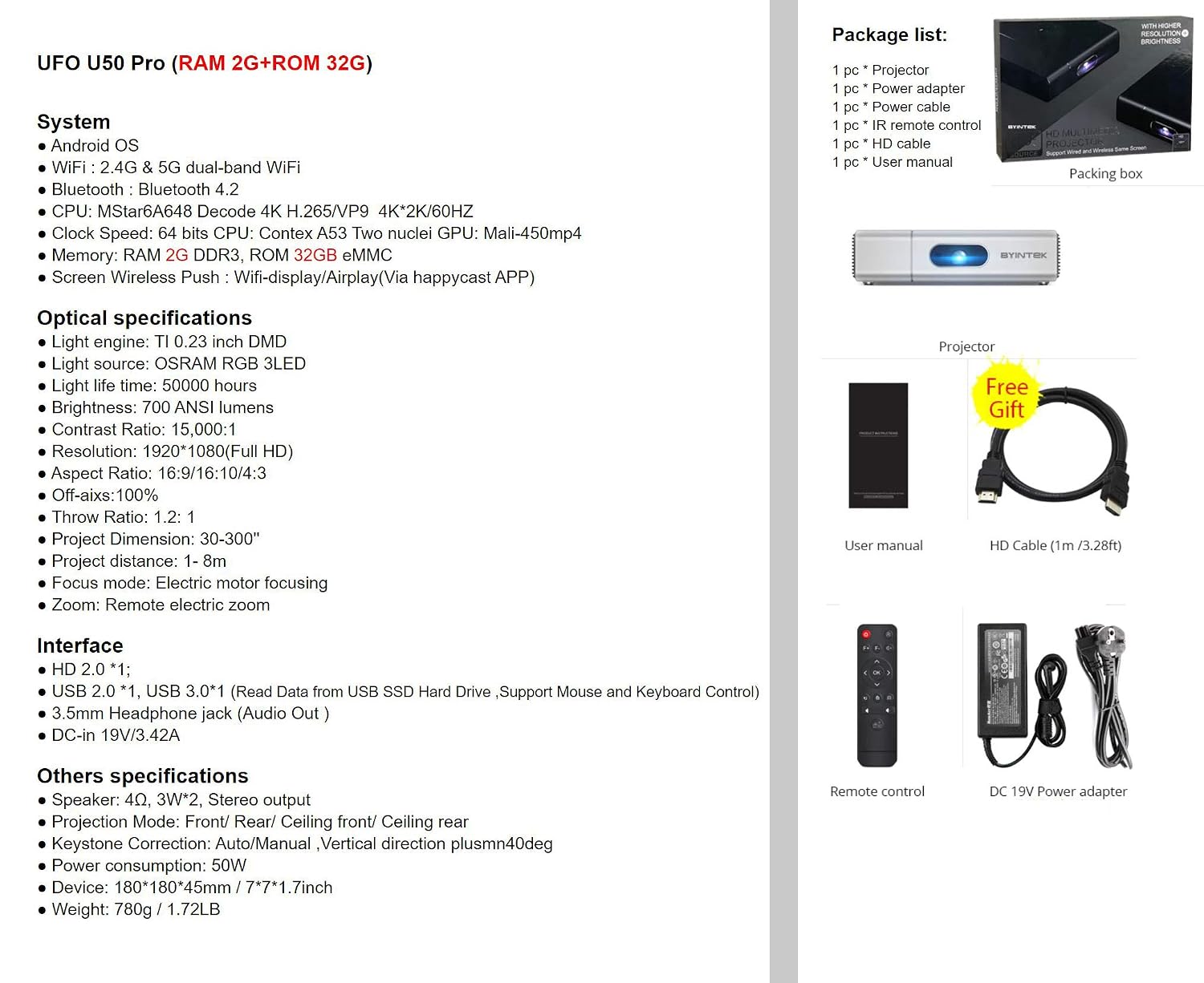 BYINTEK U50 Pro Dust-proof Design