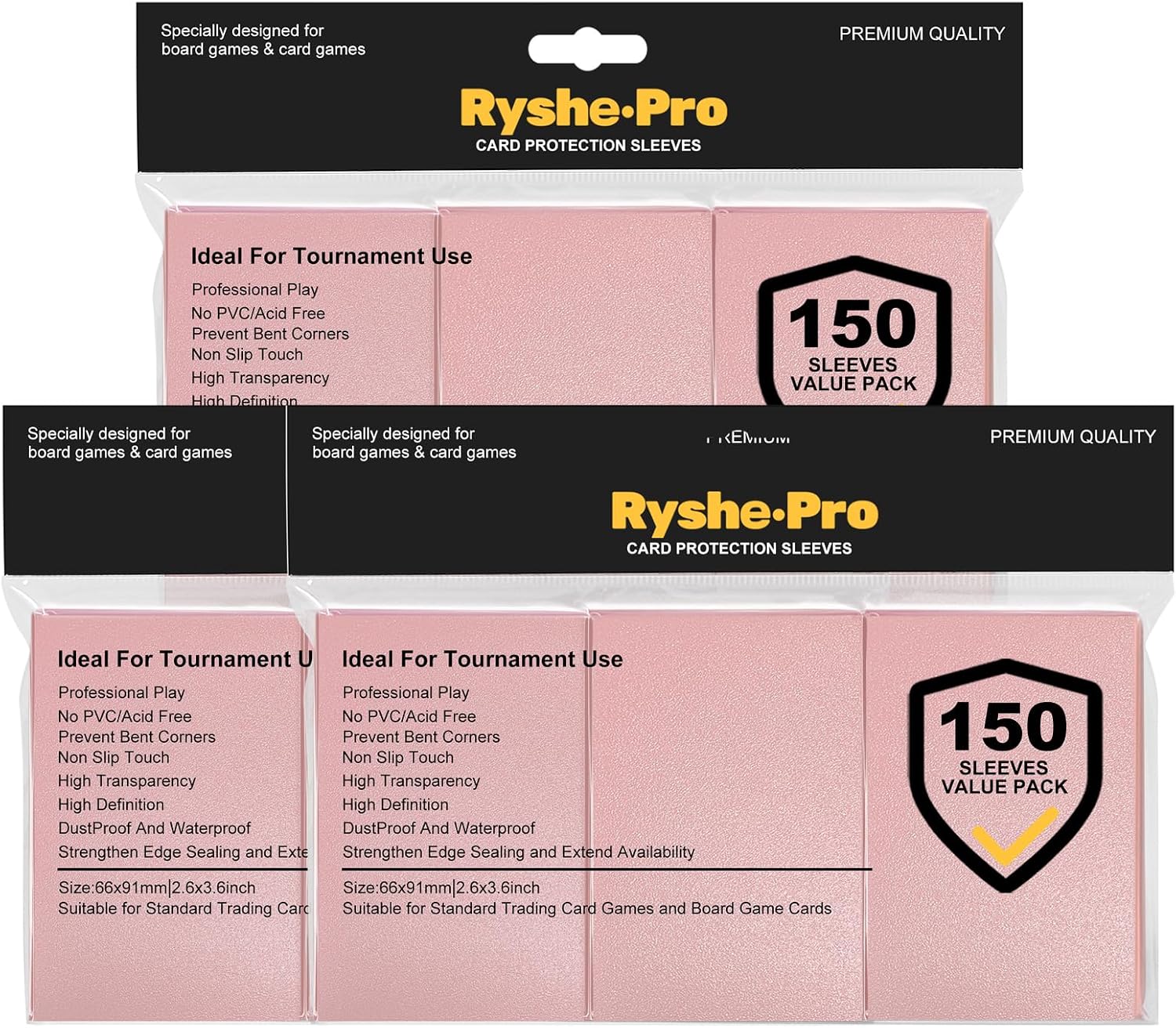 450 Count Pink Card Sleeves, Premium Matte Card Protectors for Standard Cards 2.6''x3.6''(66x91mm), Bulk Trading Cards Sleeves Fit for MTG, TCG, Sport and Collectible Card Games
