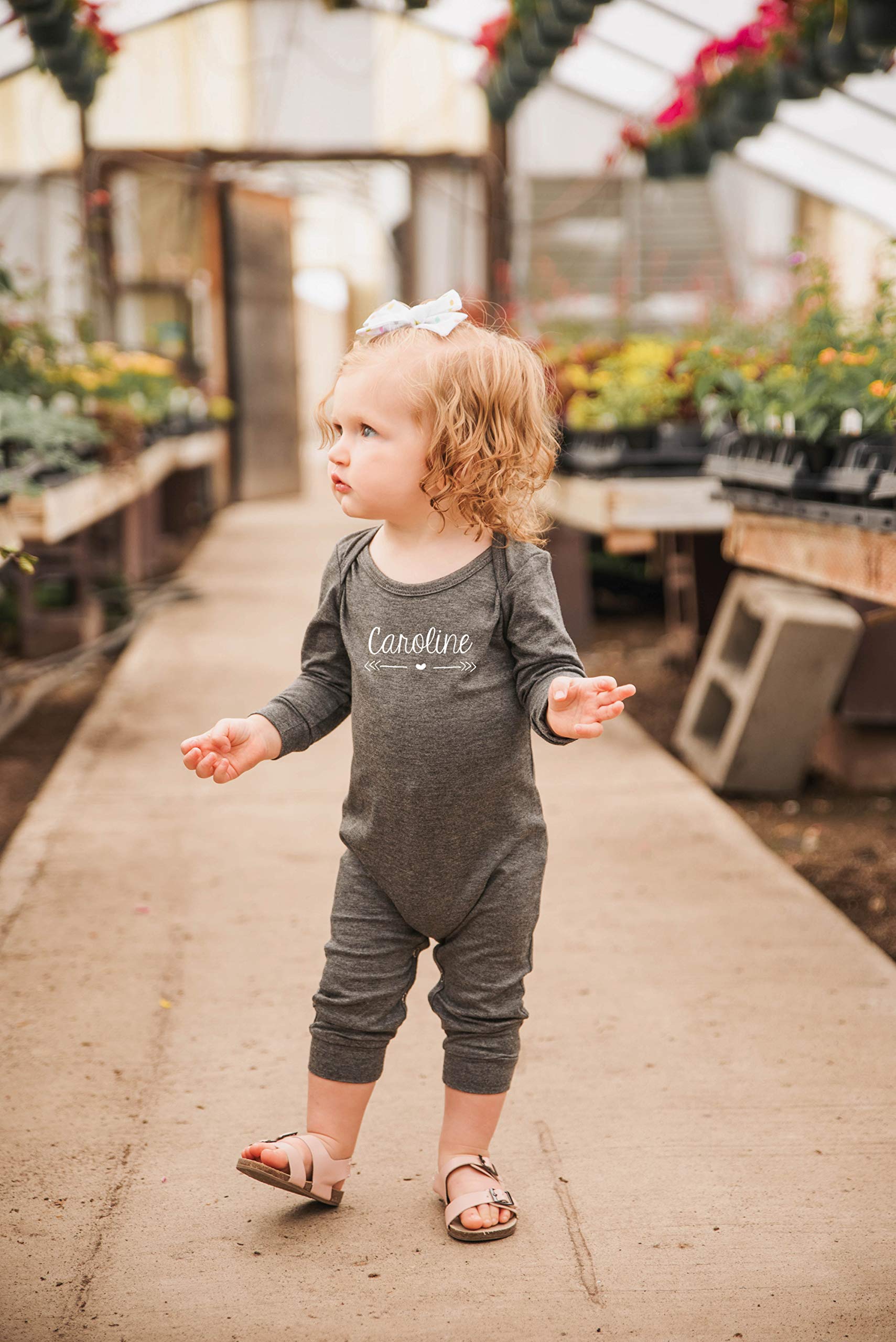 Personalized Custom Silky Long Sleeve Baby Romper (0-3 Months (3m), Midnight Teal (Star/Playful Font))