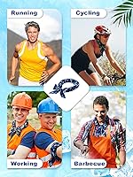 Vista 4 de Janmercy 10 unidades de teñido anudado para el cuello, bufandas refrescantes, bandanas de hielo de verano para hombres y mujeres, camping, correr