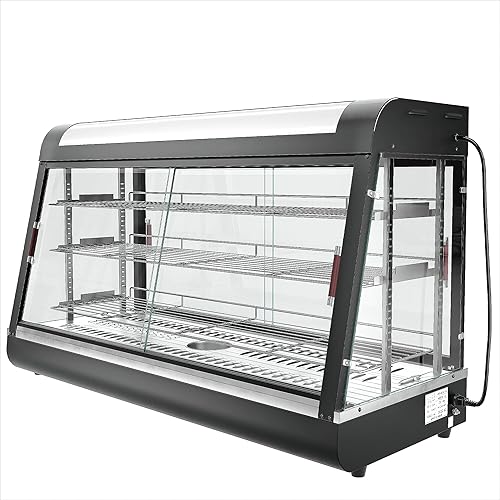 Miniatura 2 de Calentador de alimentos para encimera, 48 pulgadas, calentadores comerciales de tres niveles para exhibición de alimentos, caja de vidrio, con