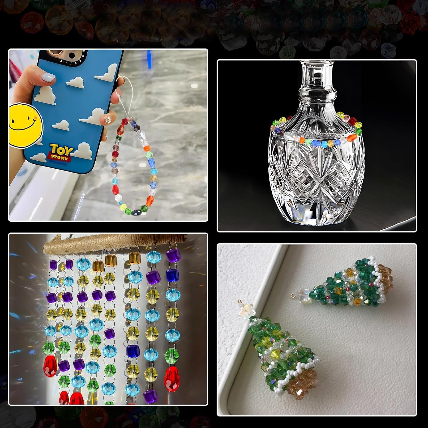 800pcs Glass Beads for Jewelry Making - Colorful Rainbow Craft Crystal Beads, Loose Beads for DIY Bracelets Craft Earrings Making-Assorted 10 Colors - Image 5