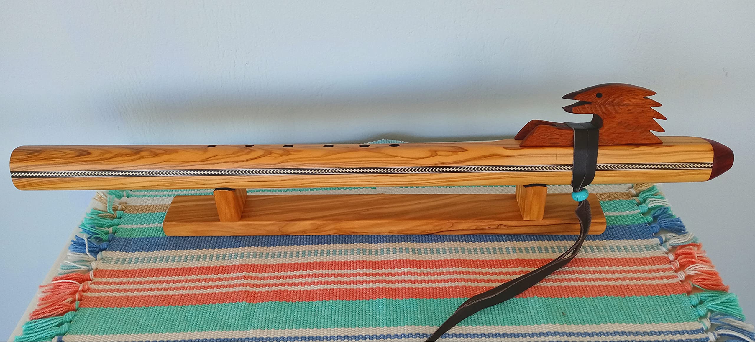 Native American Flute - Solid Olive Wood - Key of Low D - Hand Made