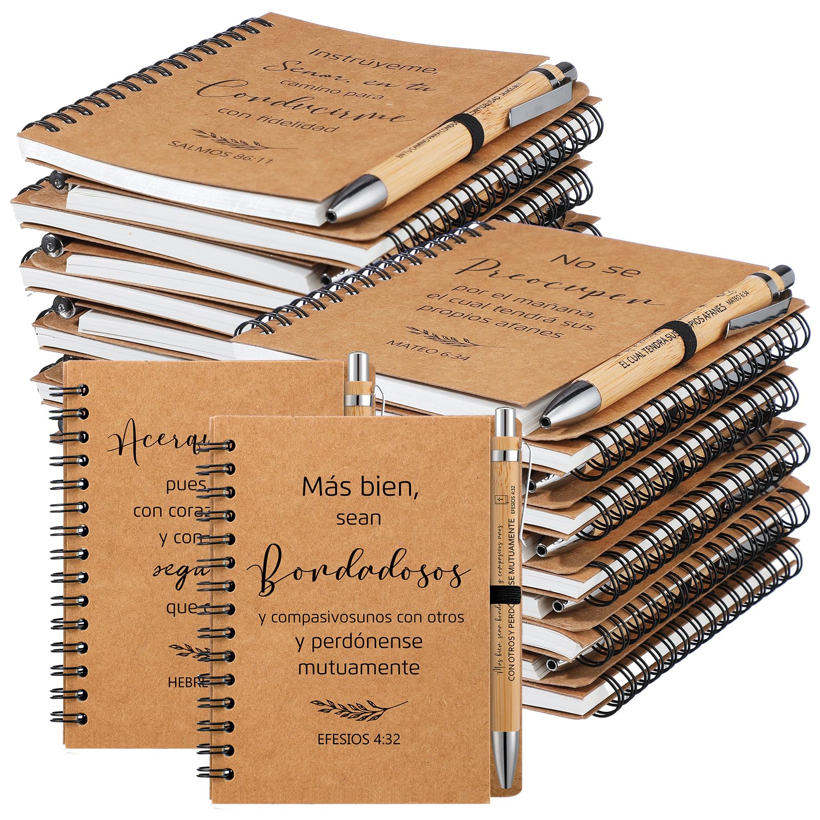Photo 1 of Resurhang 40 Pcs Spanish Christian Notebook & Pen Set