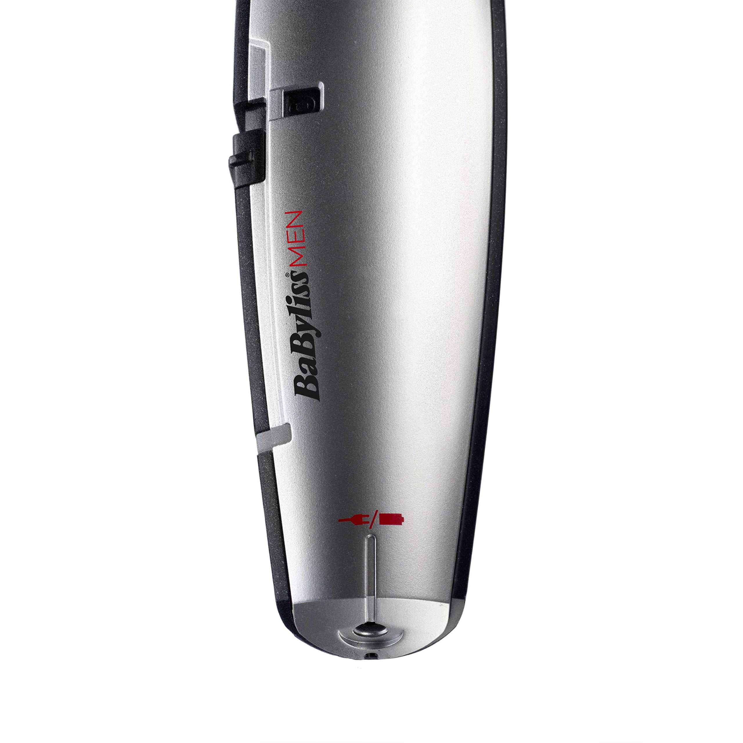 BaByliss X-10 Barttrimmer Grooming Kit für Männer - Vielseitig einsetzbar, W-Tech Klingen für Trimmen von Kopf-, Bart- und Körperhaar, Grau/Schwarz, E837E