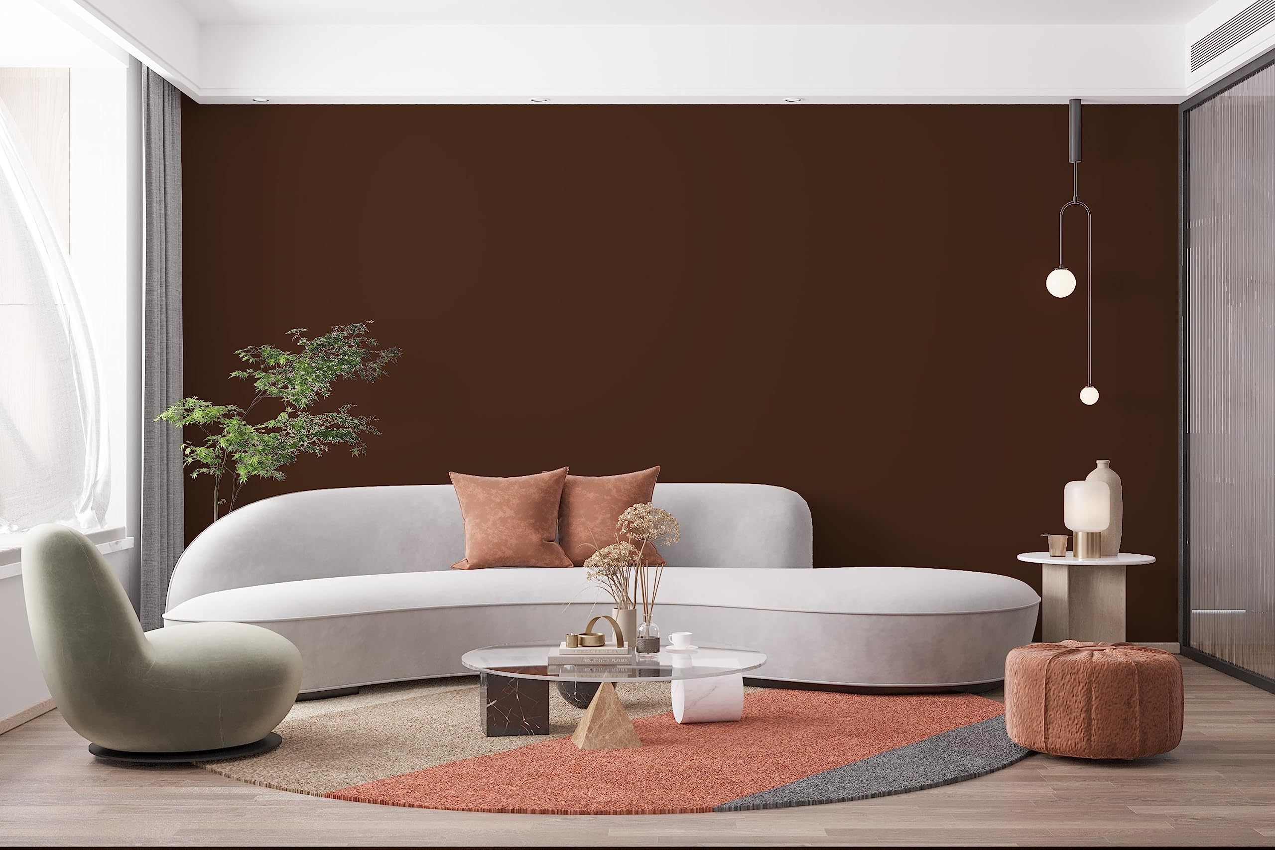 Peinture marron Chocolat Acrylique Abomey - Effet Mat-Poudré - Peinture Mur & Plafond - Lessivable - Séchage En 30 min - COV A+ - Fabriquée En France - 5 L - BARBOUILLE