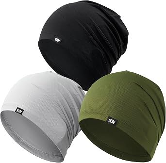 QINGLONGLIN Cooling Skull Cap Sweat Wicking Breathable for Men Women 3 Pack