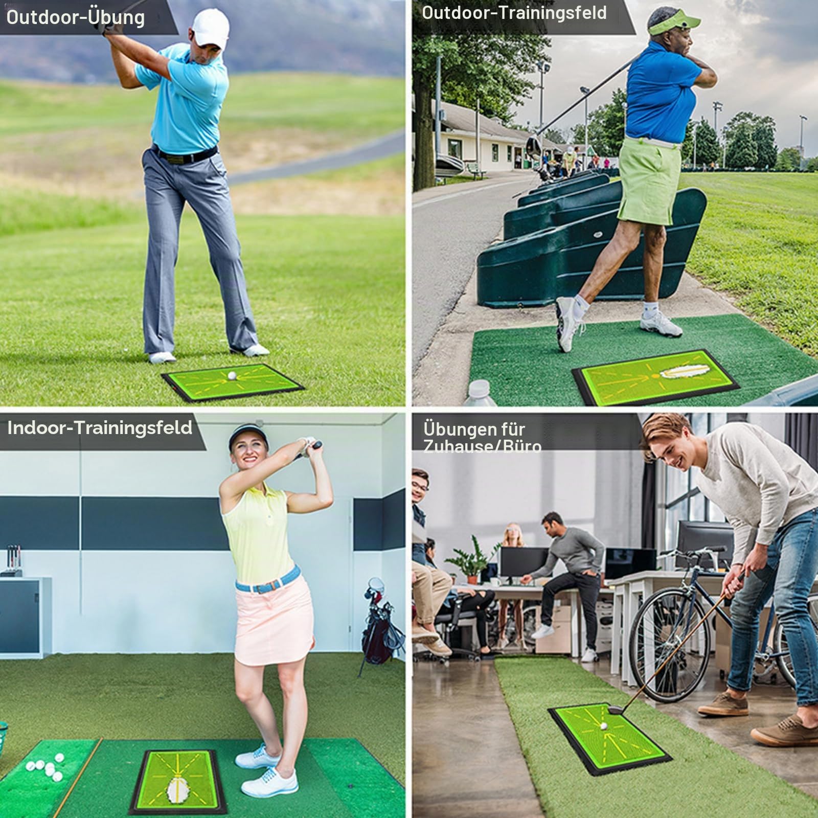 Golf-Schwingmatte – Sofortige Rückkehr | Indoor/Outdoor Trainingsmatte | rutschfeste Unterseite, langlebiger Samt
