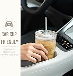 SoulTimes 20oz Côtes & Ensemble de tumbler en verre floral 2 – Coupes en verre réutilisables avec limon et paille de verre, tasses de café glacées pour l'eau, smoothie, lait, cocktail & Plus – Parfait pour une utilisation quotidienne & Voyages