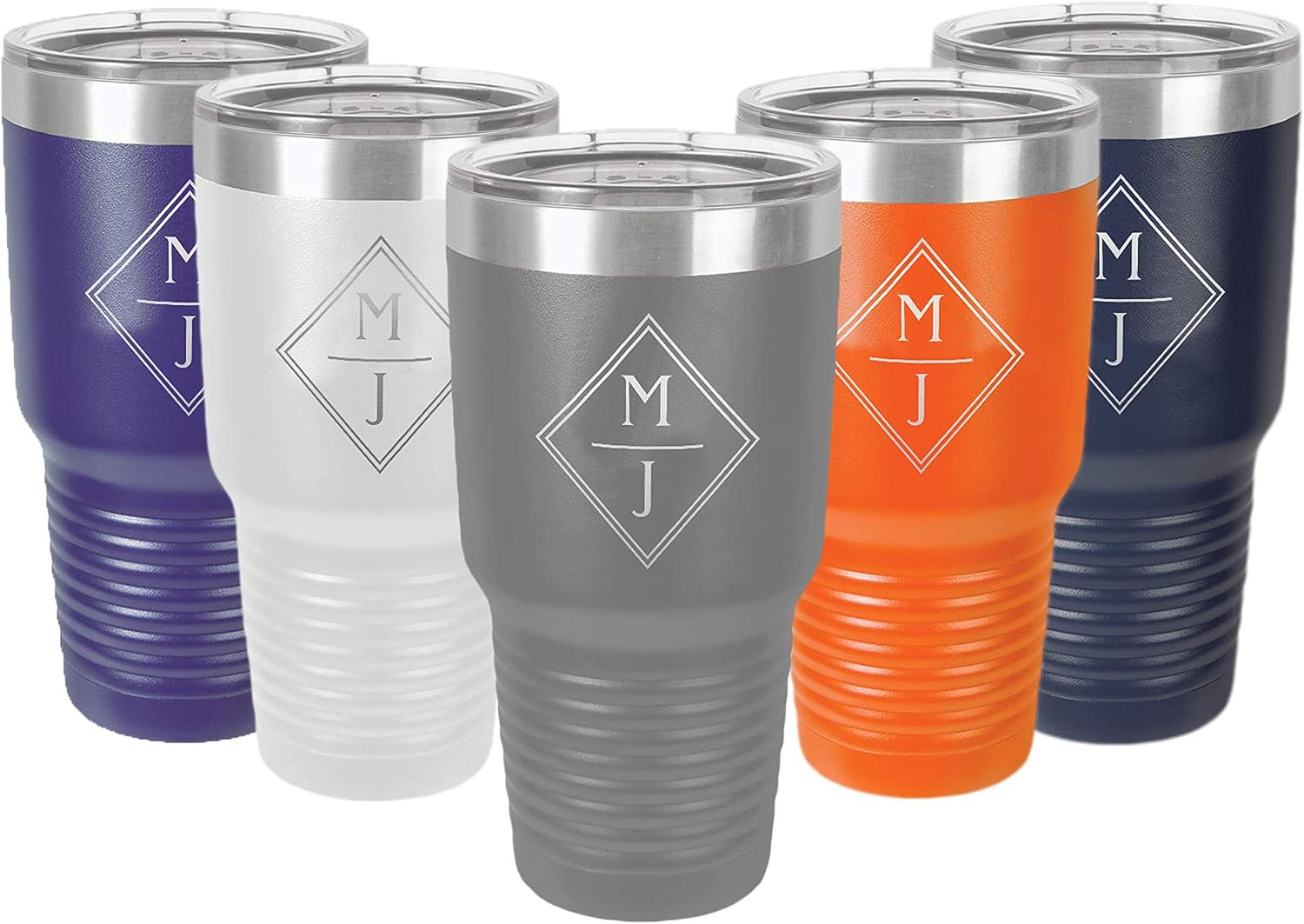 Diamond Personalized Stainless Steel Tumbler 30oz (BABY BLUE)
