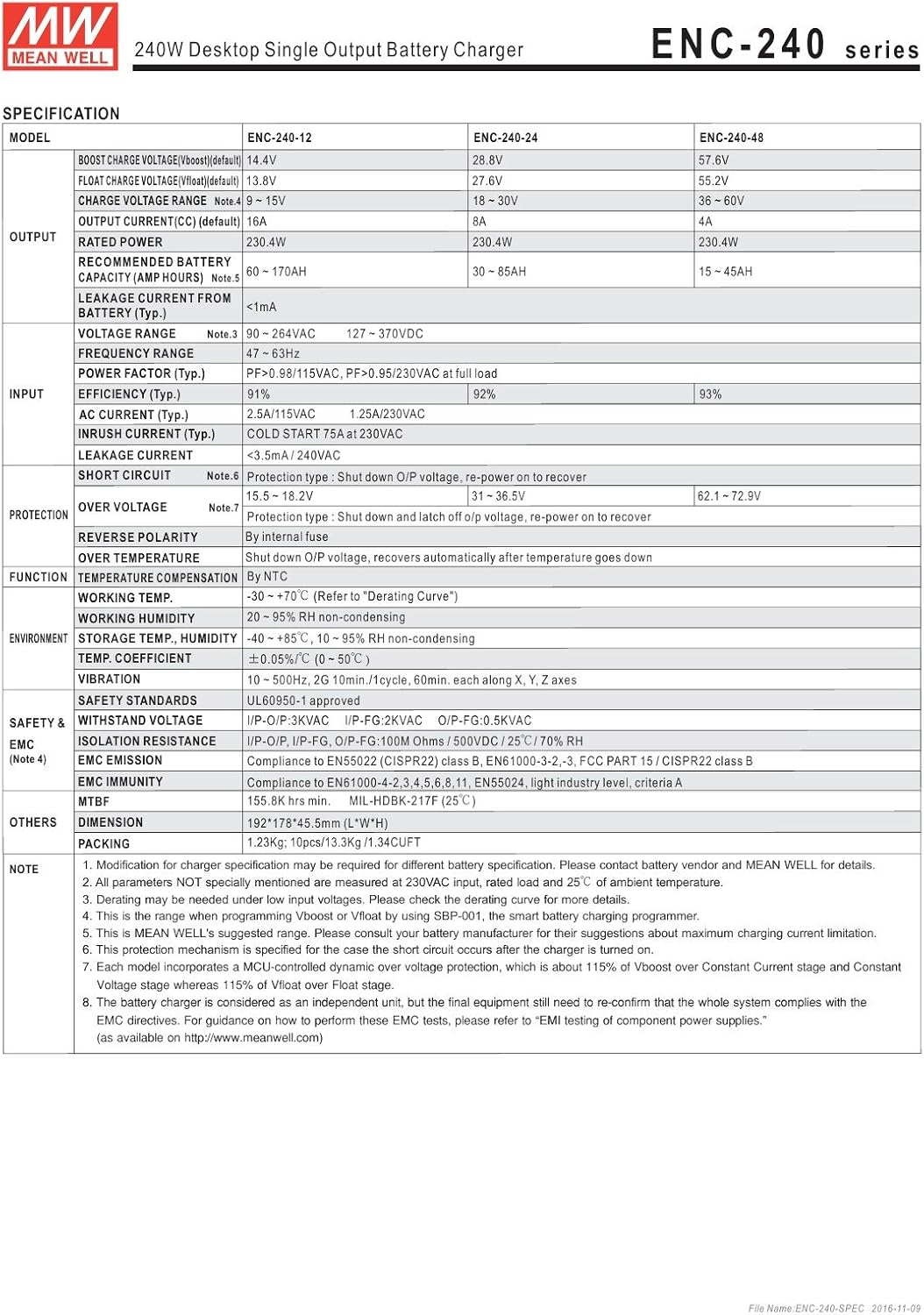 MEAN WELL ENC-360-12 360W Desktop Single Output Battery Charger Meanwell ENC-360-12
