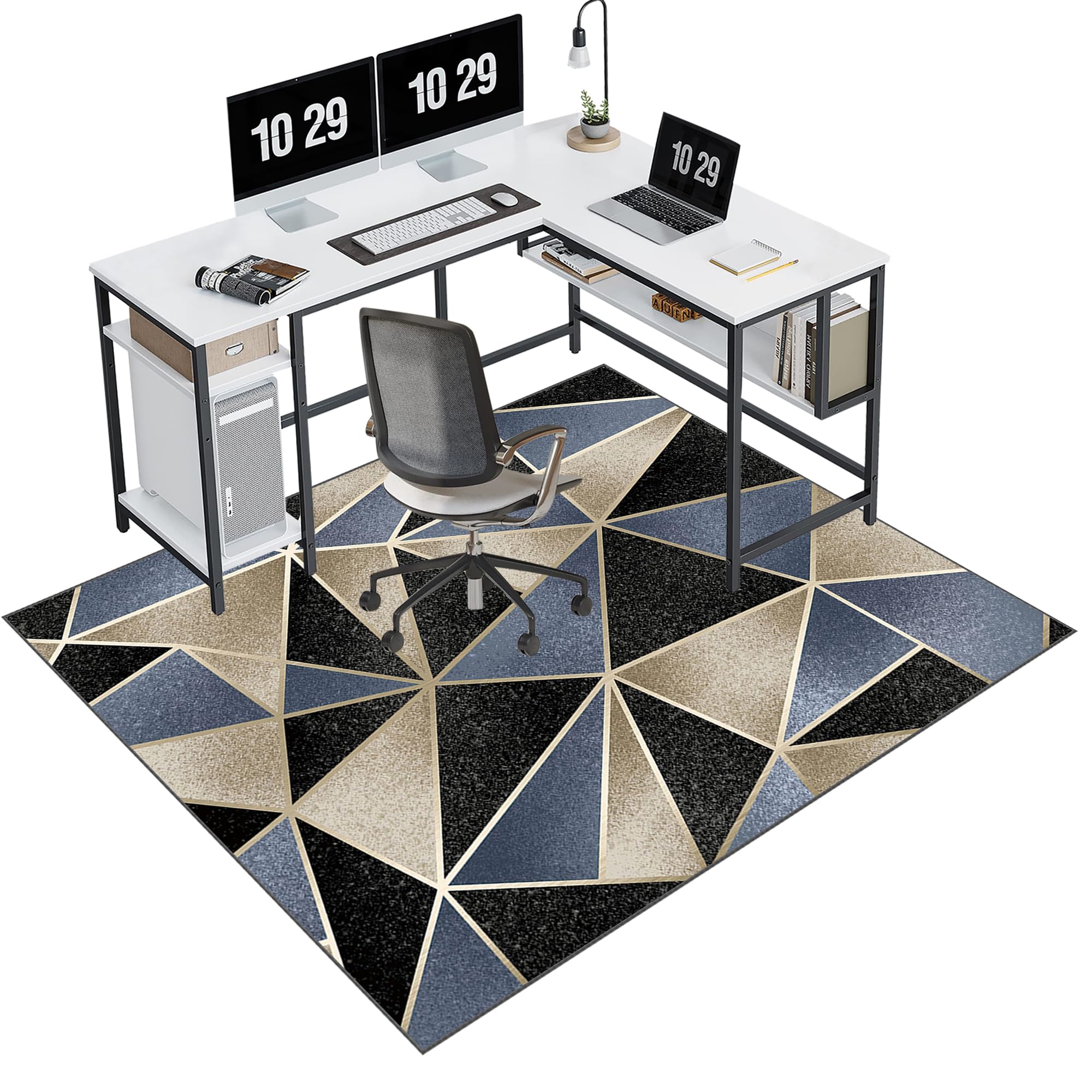 EYKWKB 160 x 200 cm Office Chair Mat for Carpeted and Hard Floor Gaming Chair Mat Multi-Purpose Carpet Protector Chair Mats Anti-Slip Low Pile Carpet Mats for Home Office Floor Protectors for Chairs