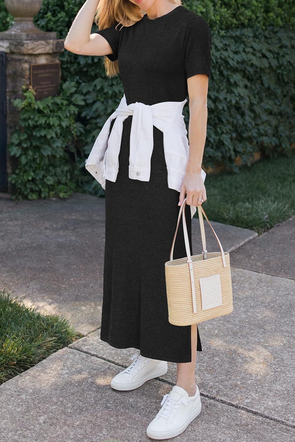 Arach&Cloz Women's Wool Blend Lightweight Spring Casual T Shirts Maxi Dress 2026 - Image 5