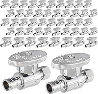 Vista 12 de Paquete de 10 válvulas de tope recto EFIELD de 1/4 de giro de 3/8 pulgadas de diámetro exterior de compresión X 1/2 pulgada de púas de crimpado Pex