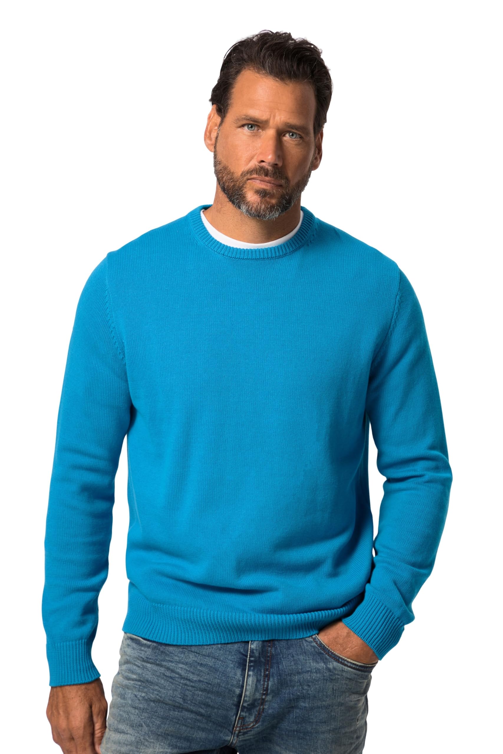 JP 1880 Herren große Größen Übergrößen Menswear L-8XL Pullover, Rundhals, Baumwolle 708261