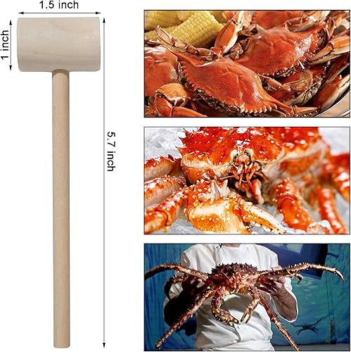Miniatura 2 de 18 piezas de martillos de cangrejo de madera de langosta mariscos