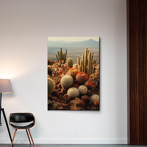Miniatura 7 de Desert Serenity, Southwest Cactus Landscape Canvas Print, Modern Minimalist Western Wall Art, Nature Inspired Decor, Canvas Prints, Home Decor