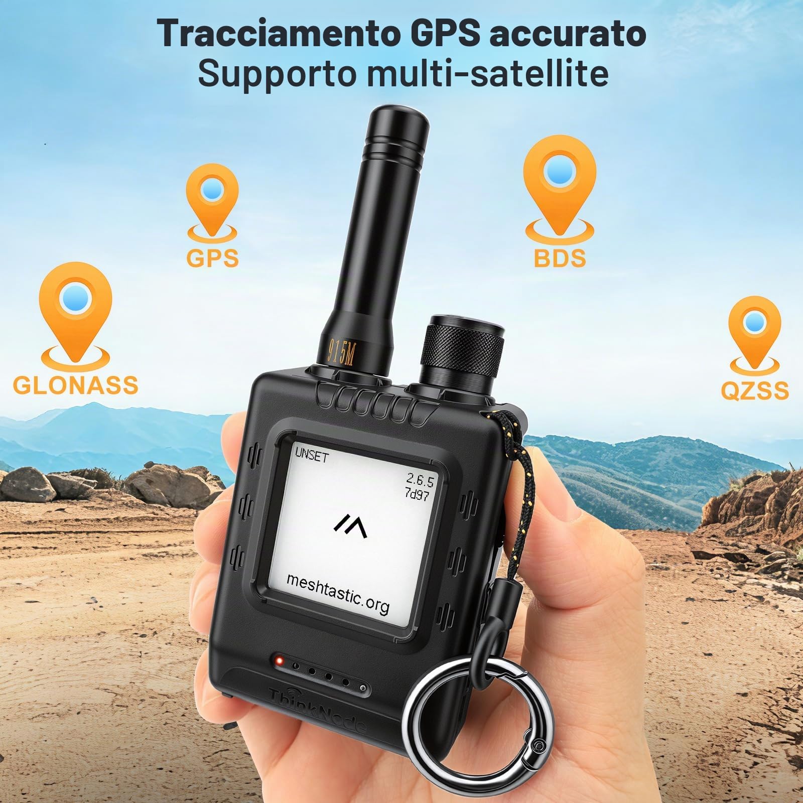 ThinkNode - Dispositivo M1 LoRa Meshtastic con design integrato, GPS, Bluetooth, nRF52840, display e-ink da 1,54", antenna 868 MHz, batteria da 1200 mAh, porta USB C RTC e pulsante