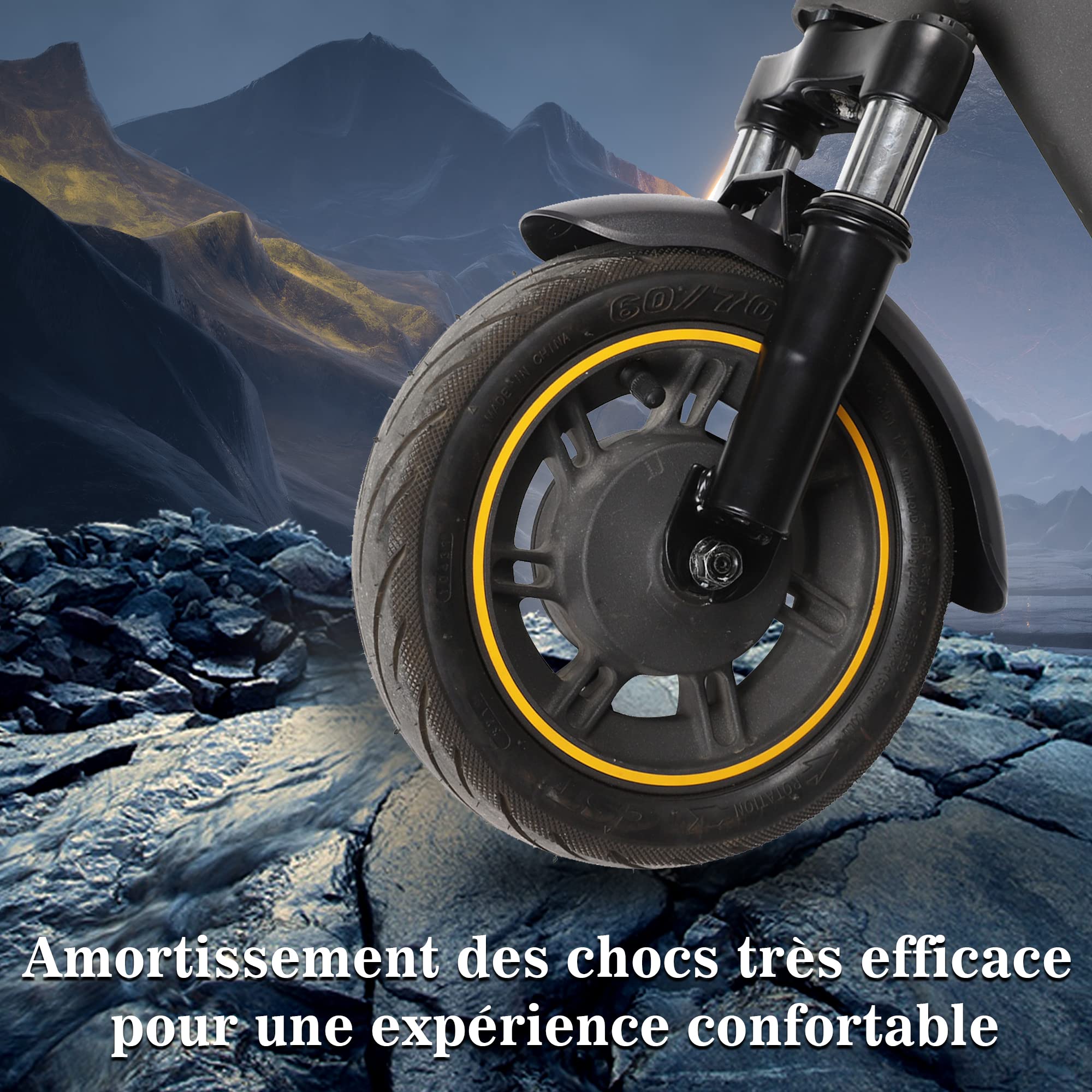 TMOM Avant de Suspension Amortisseur pour Xiaomi M365/Pro/Pro 2/1S Scooter Électrique Kit de Fourche Avant Suspension+Garde-Boue Avant+Support de Pied Accessoire de Scooter