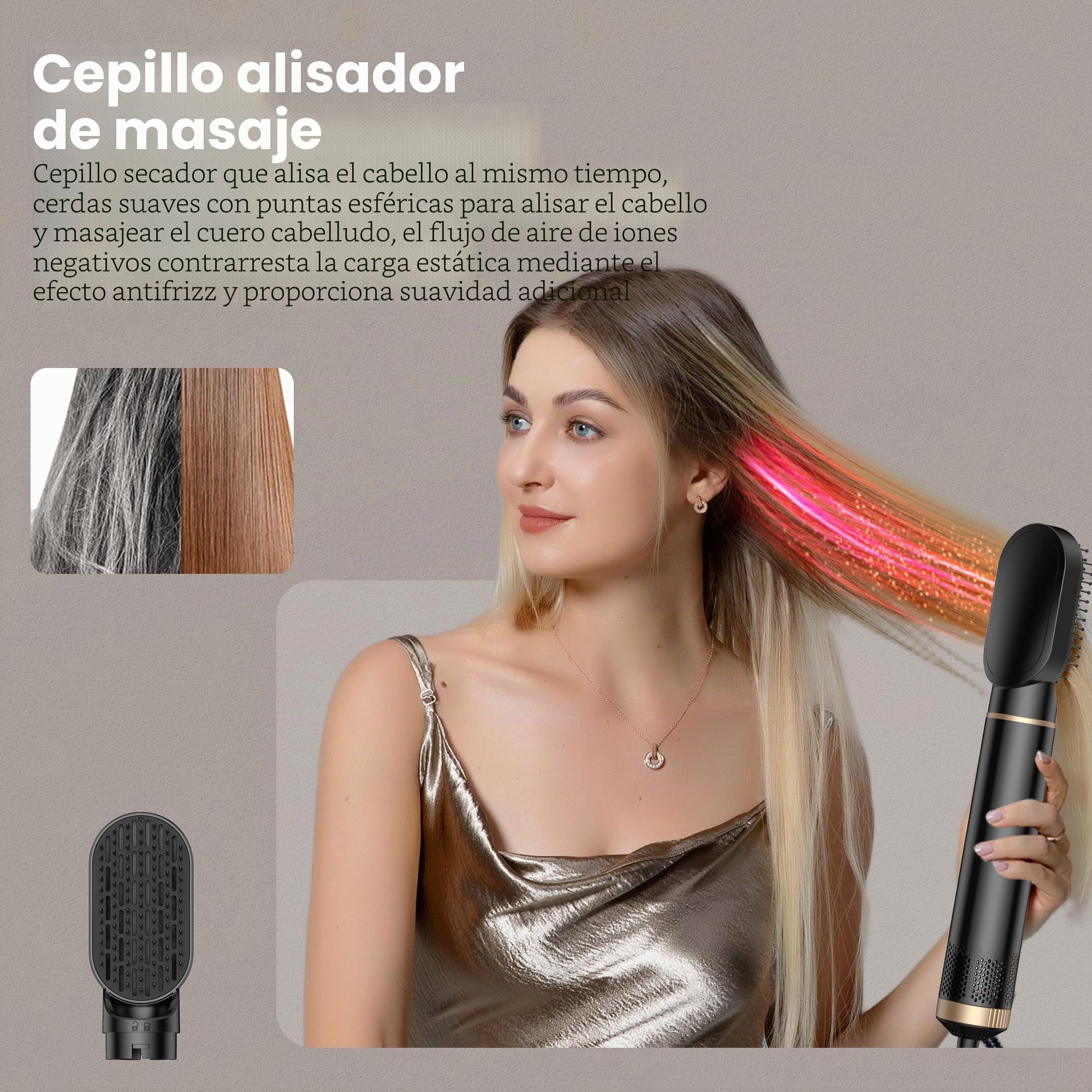 hair dryer brush Secador 5 en 1 Secador Moldeador de Pelo 5 Cabezales Intercambiables 3 Temperaturas moldeador pelo Cepillo Secador Pelo uego de Brochas para Secar el Cabello