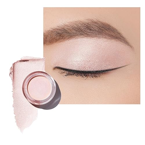 Oulac Sombra de ojos en crema brillante también para iluminador, sombra de ojos mezclable, resistente al agua y de larga duración con fórmula