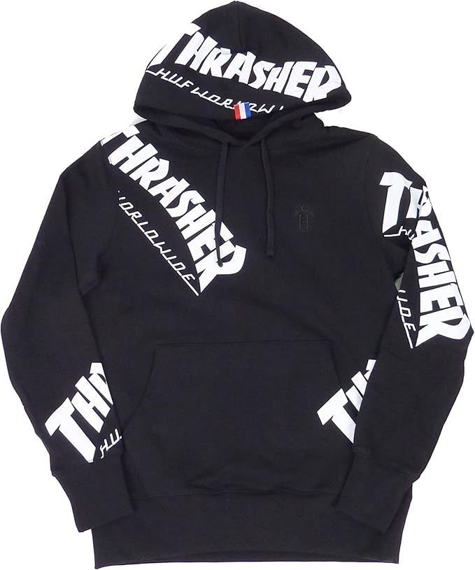 全国宅配無料 Huf Thrasher Tds Allover Hood ハフ スラッシャー プルオーバーパーカー ブラック Xxl 並行輸入品 お歳暮