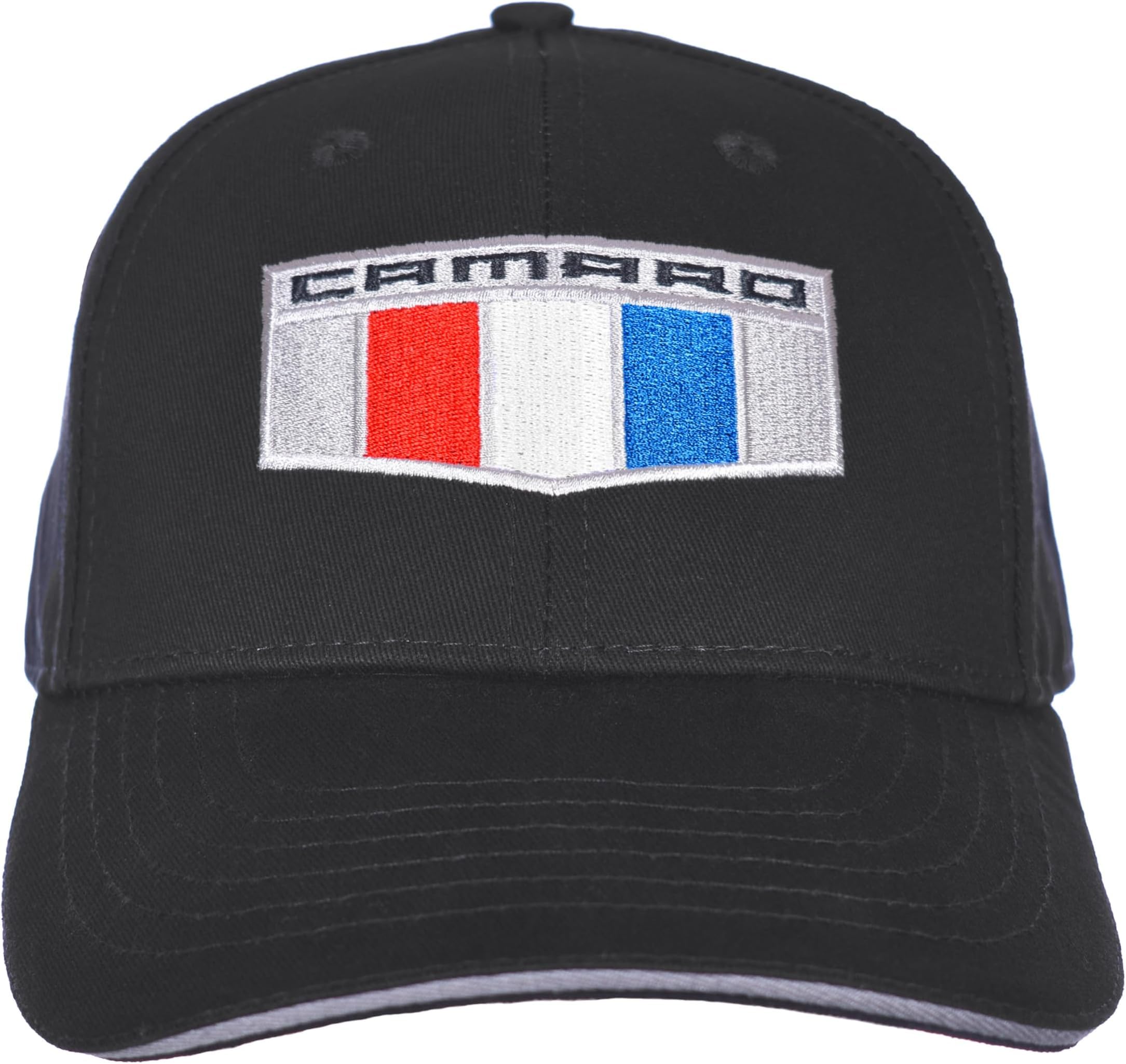 JH DESIGN GROUP Men's Chevy Camaro V-Flags Logo Cap Adjustable Black & Gray Hat