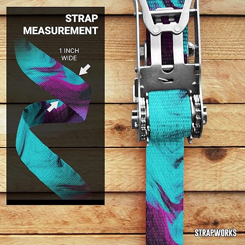 Miniatura 5 de Strapworks Print Poly Webbing - Correa de utilidad para actividades al aire libre, manualidades, correas de perro, 1 pulgada x 10 yardas, morado