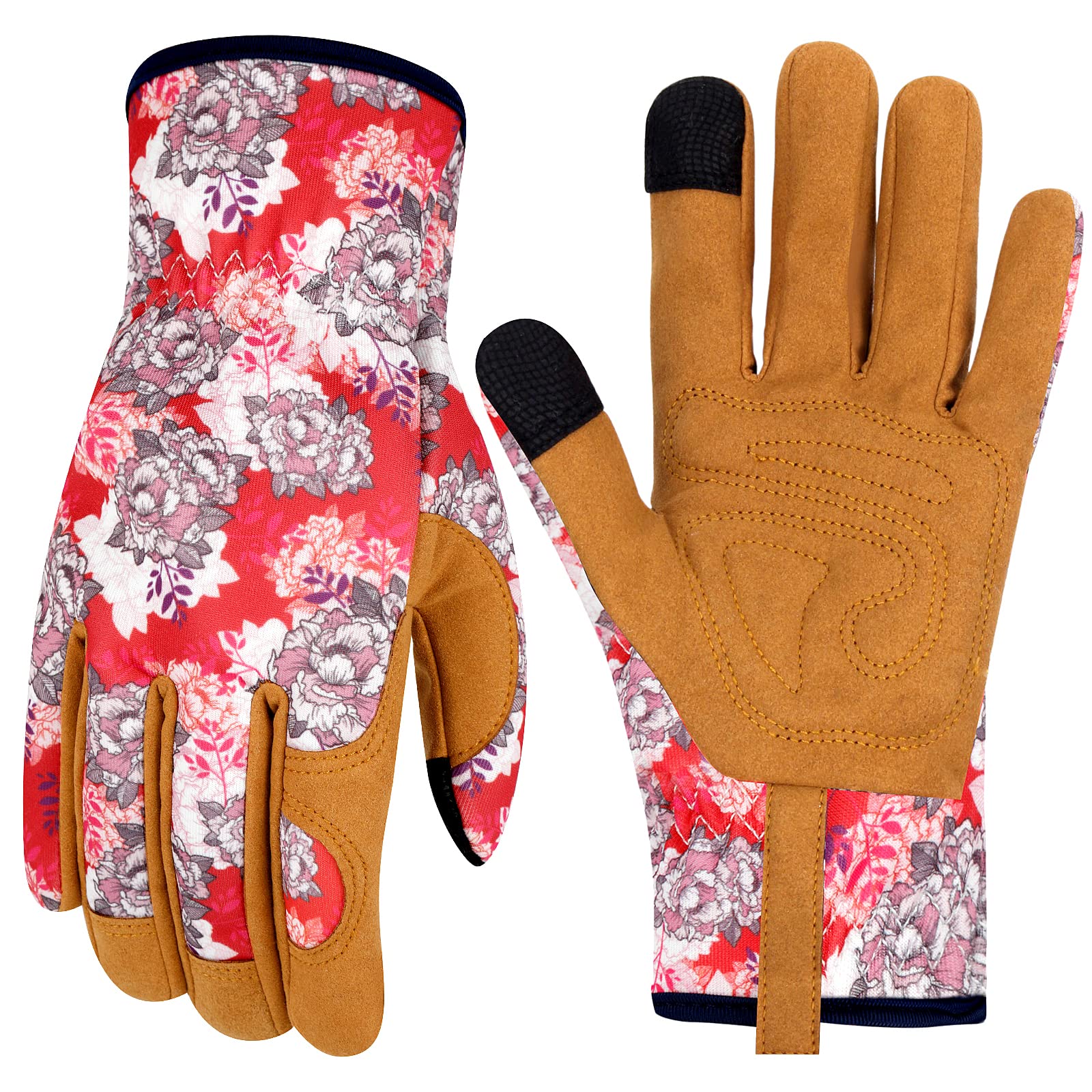 MERTURNLeather Gardening Gloves for Women Thorn Proof Garden Gloves Touch Screen Working Gloves Gifts,M