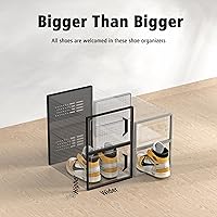 Vista 2 de SEE SPRING - Caja de almacenamiento para zapatos de tamaño 13, apilable, de plástico, ahorra de espacio, contenedores para entrada, debajo